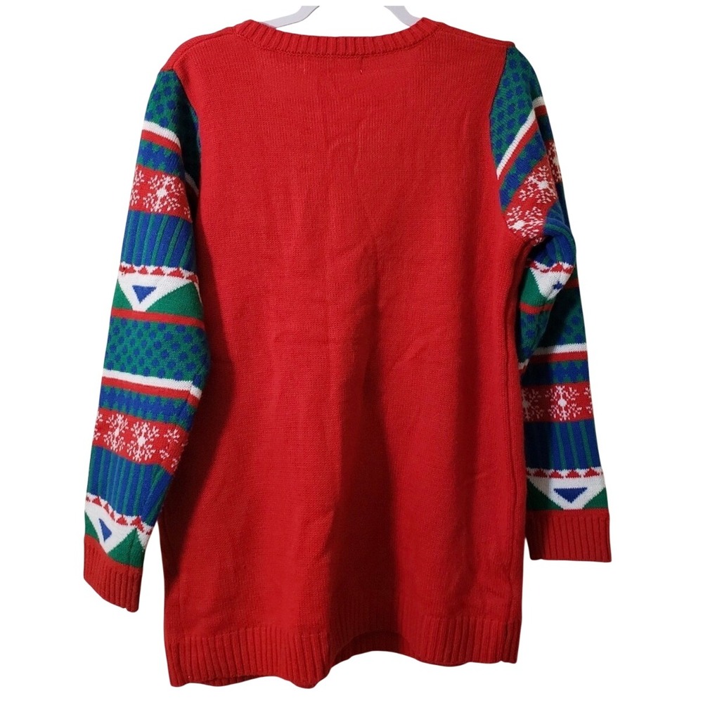 Tiara International Nice Baubles Christmas Sweater Red Sequin Plus Size 2X - Picture 2 of 3